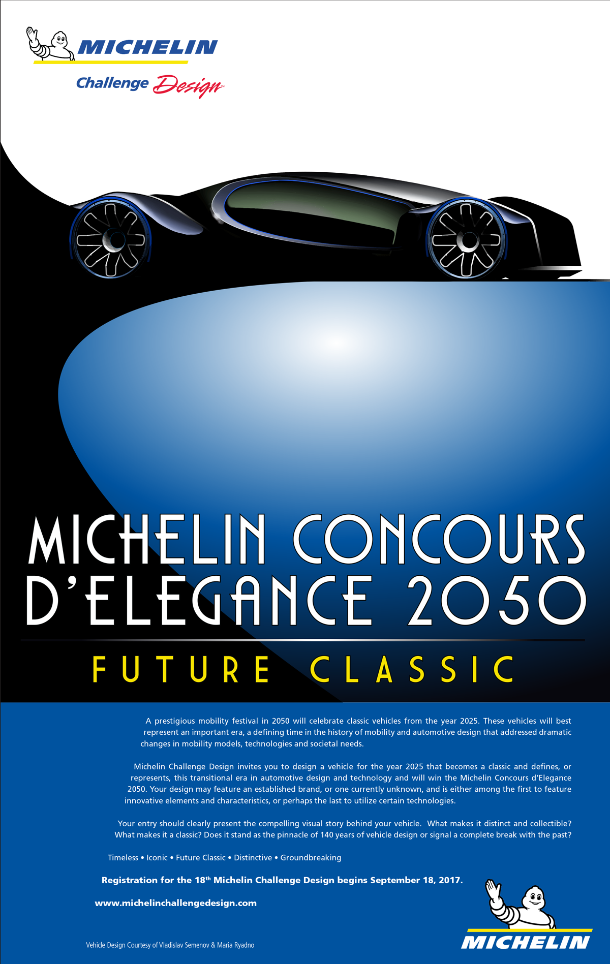 فراخوان هجدهمین دوره رقابت بین المللی طراحی خودروی شرکت Michelin سال ۲۰۱۸