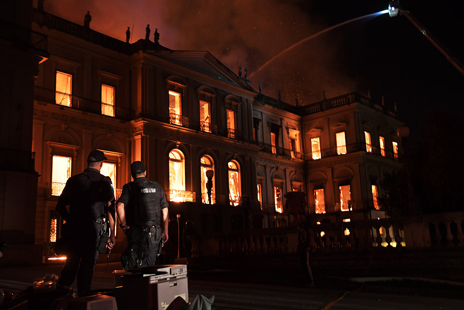 Raging fire tears through treasured National Museum in Rio de Janeiro, causing ‘irreparable’ loss