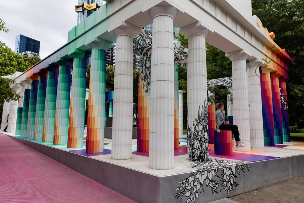the NGV`s dizzying recreation of the Parthenon