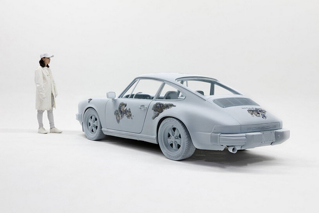 daniel arsham brings his eroded car sculptures to petersen automotive museum in los angeles