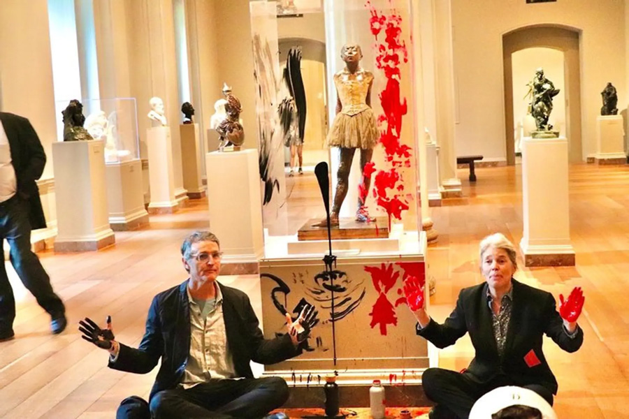 Climate protestors attack Degas sculpture at the National Gallery of Art in Washington, D.C