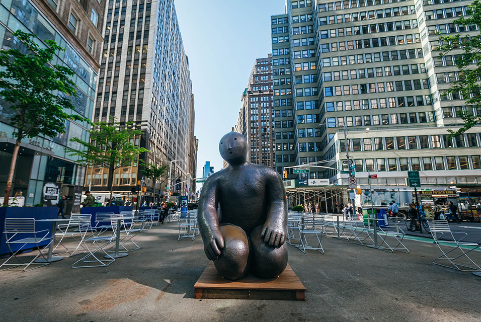 Garment District Space for Public Art presents artist Joy Brown`s "Kneeler"