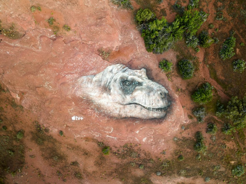 نقاشی دایناسورهای عظیم روی زمین