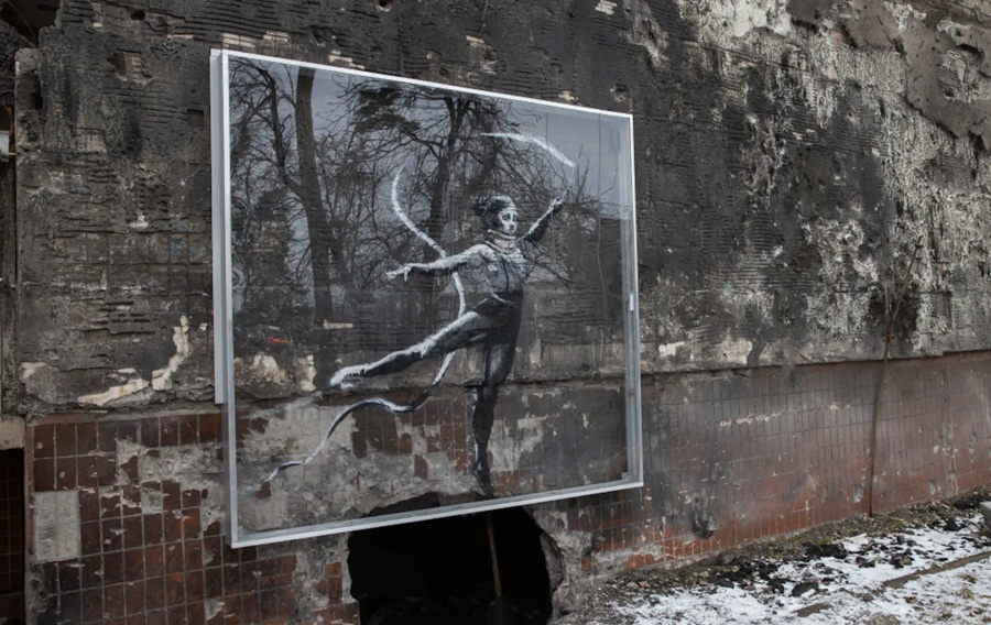 High-tech security systems installed on Banksy`s Ukraine murals