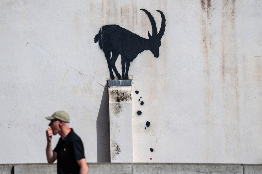 New Banksy Artwork of Black Goat Appears in London and Leaves Public Guessing