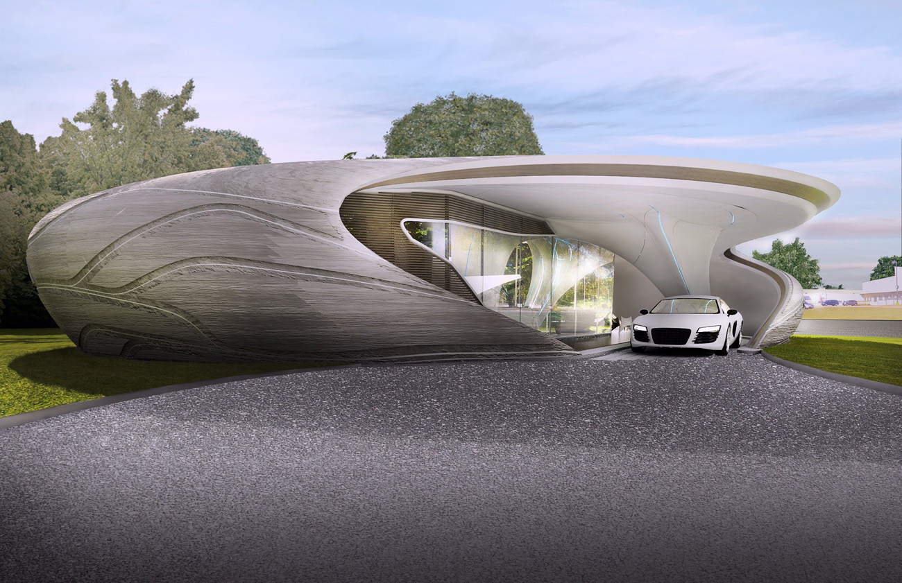 طراحی خانه منحنی با چاپ سه بعدی