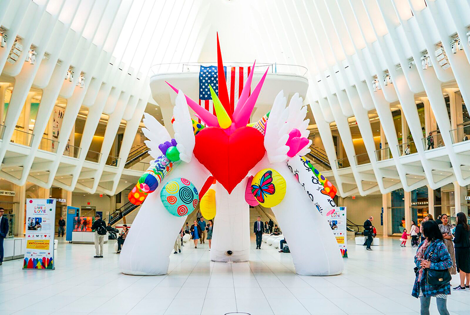 The World Trade Center celebrates NYC Pride 2019 with public Live 4 Love art installation