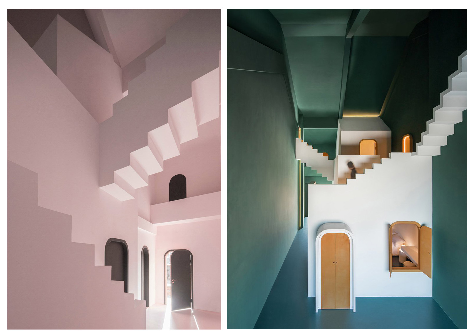طراحی داخلی هتلی مارپیچ ملهم از آثار Escher